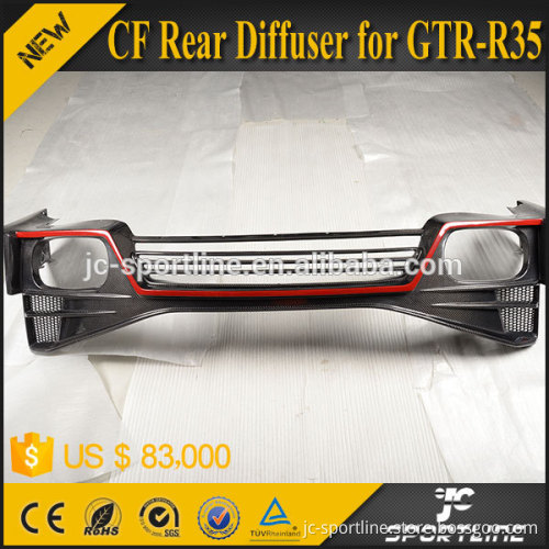 JC Sportline Carbon Fiber Rear Bumper Lip for NISSA N GTR-R35 NISM O Style 09-15